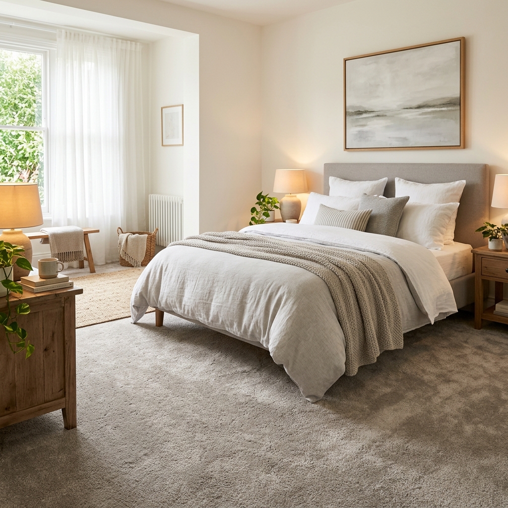 Soft luxury home carpet layout close-up
